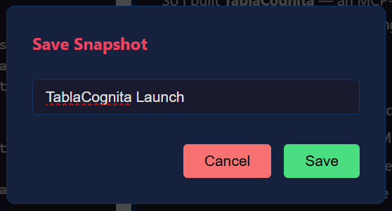 Save Snapshot dialog